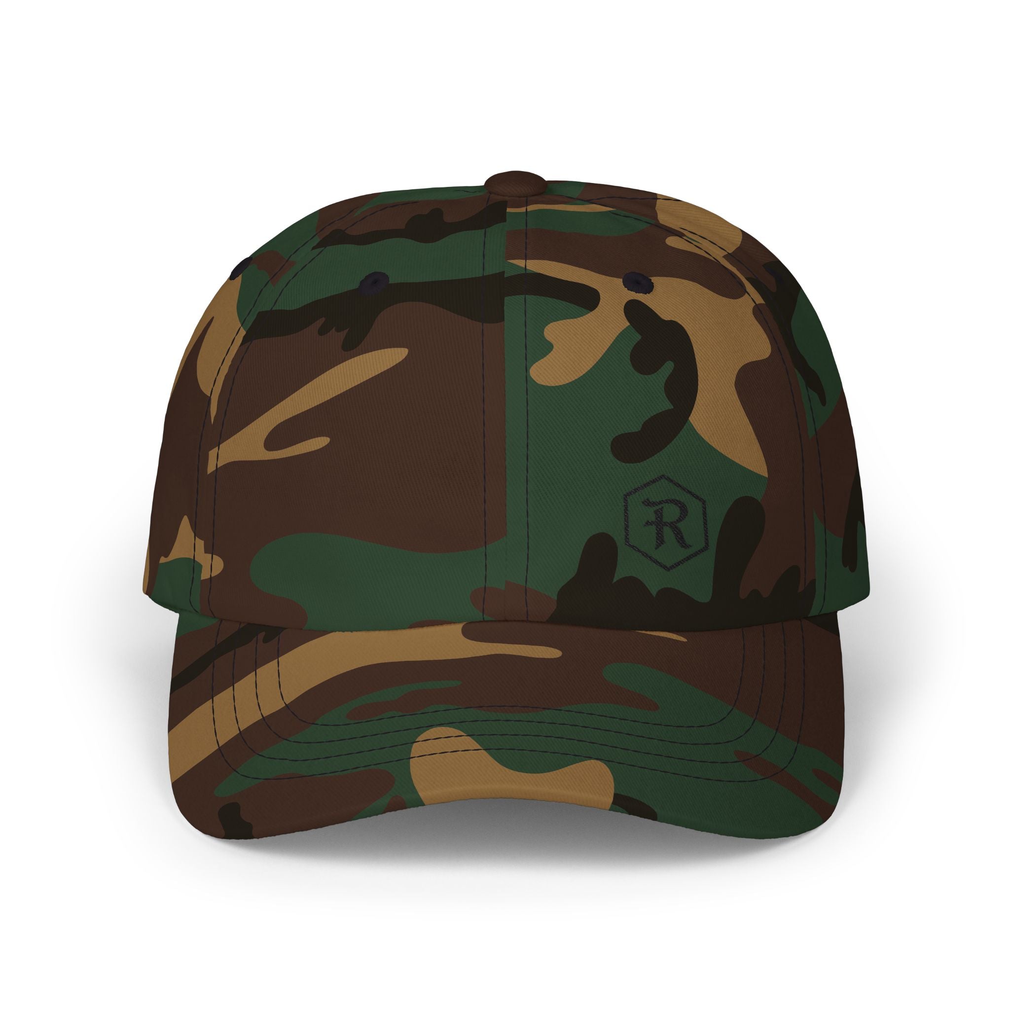 Monogram Dad Cap | Hexagon R Embroidered Hat | Faith Apparel - RESTERATION