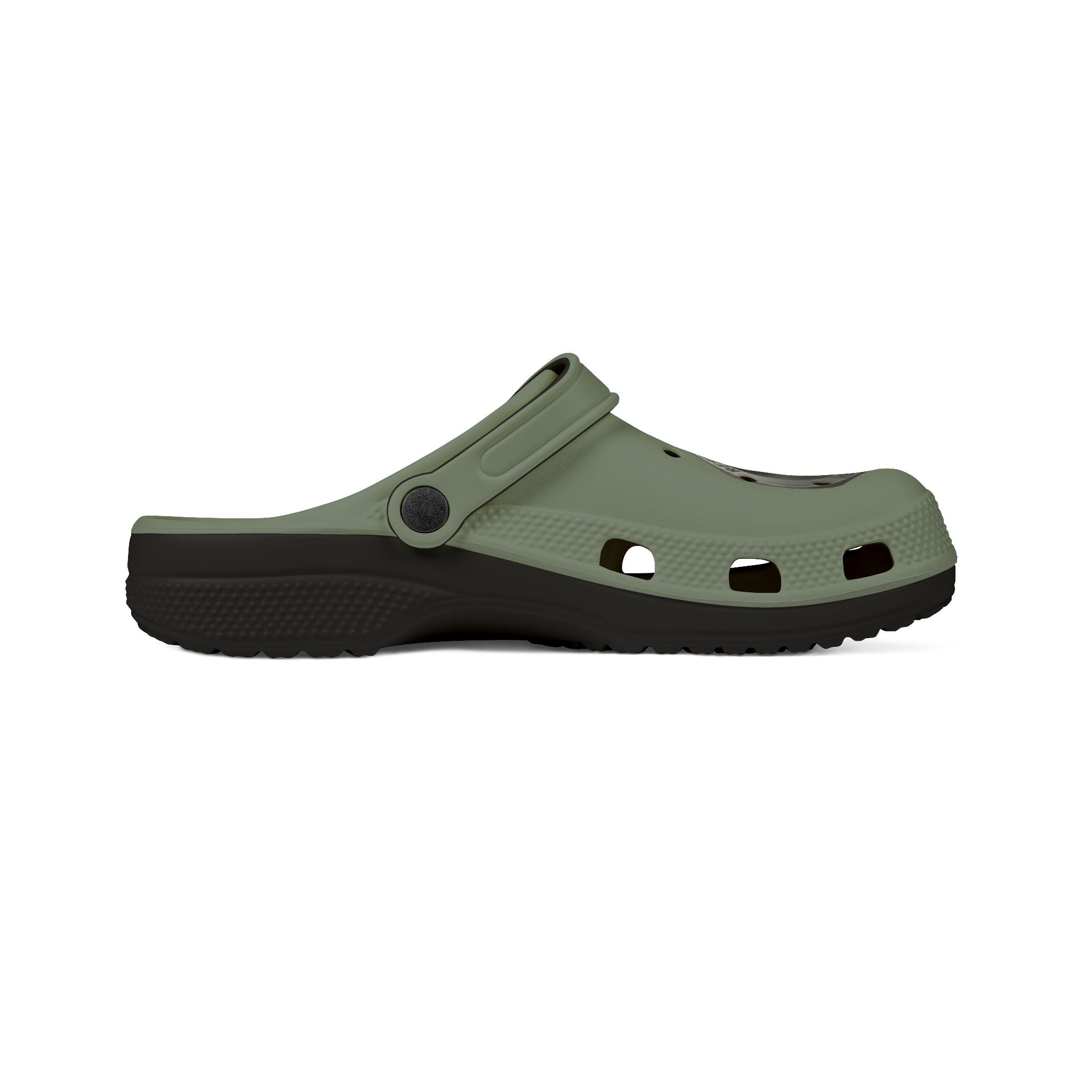 Olive Green RESTERATION Anchor EVA Clogs — Lightweight Slip-On Foam Shoes