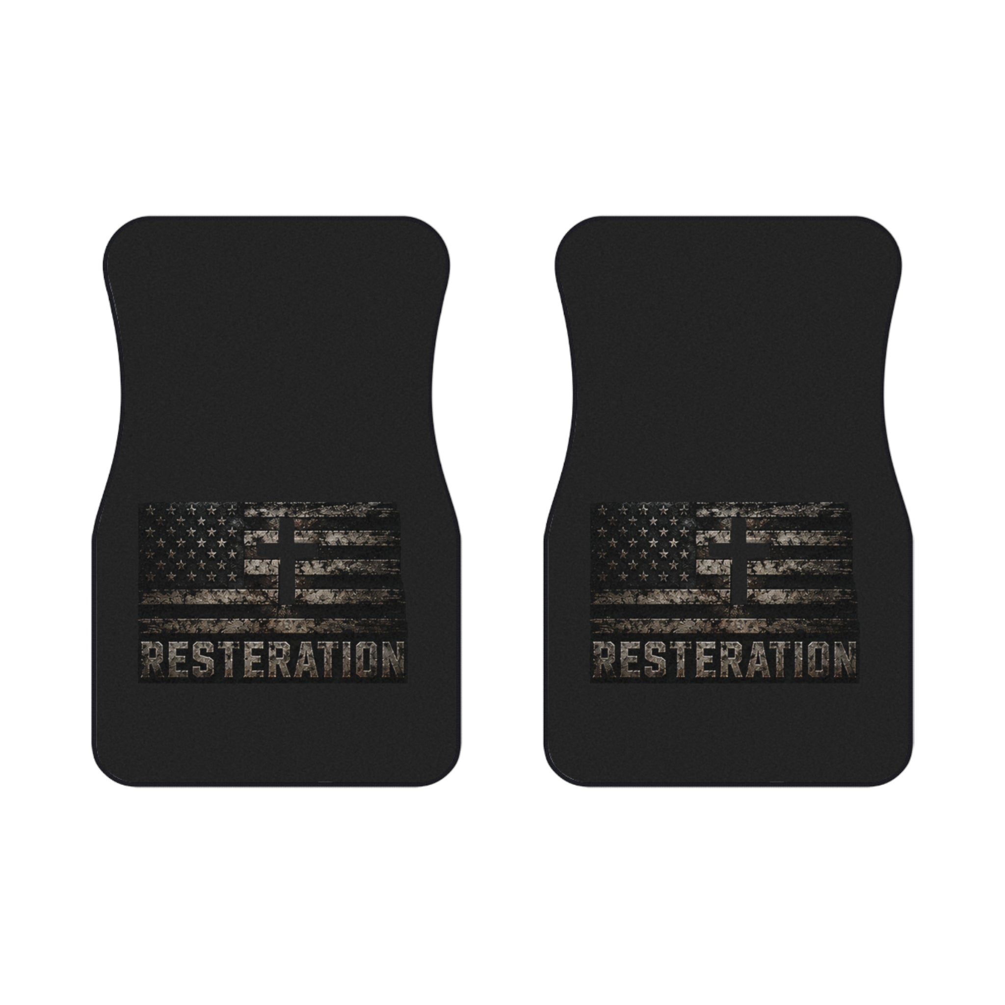 RESTERATION Flag Car Floor Mats — Front Pair 1 - RESTERATION