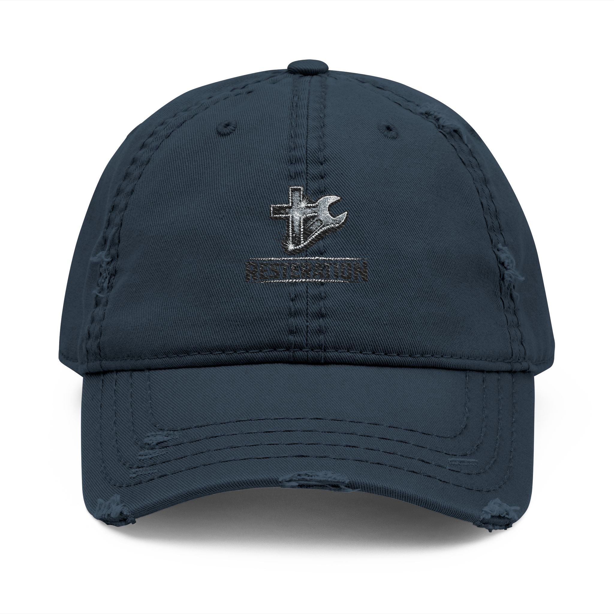 RESTERATION Distressed Dad Hat — Built for the Long Day - RESTERATION