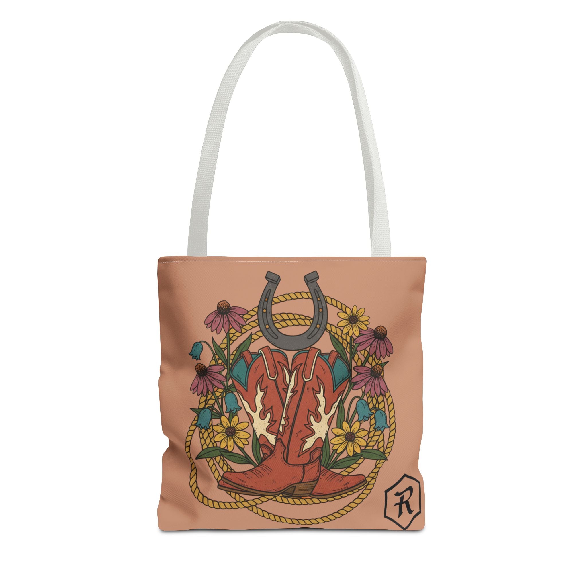 RESTERATION 'Chosen' Faith Tote Bag — Western Floral & Horseshoe | 3 Sizes