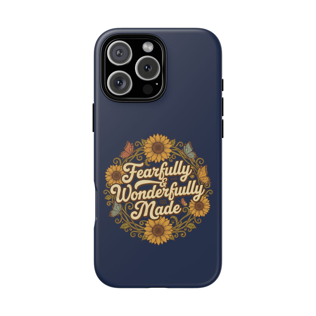 RESTERATION Phone Case — 'Fearfully & Wonderfully Made' Sunflower Floral Cover #4