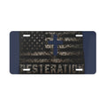 RESTERATION Faith & Flag Vanity Plate — Distressed Cross & American Flag Car Tag 4 - RESTERATION