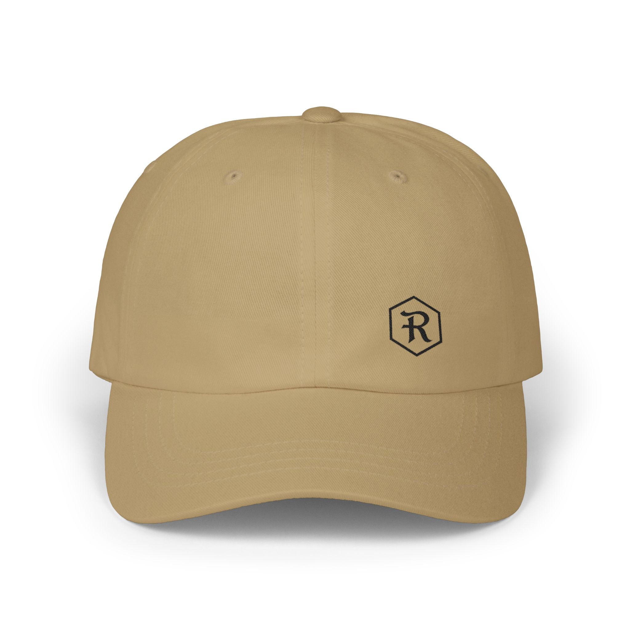 Monogram Dad Cap | Hexagon R Embroidered Hat | Faith Apparel - RESTERATION