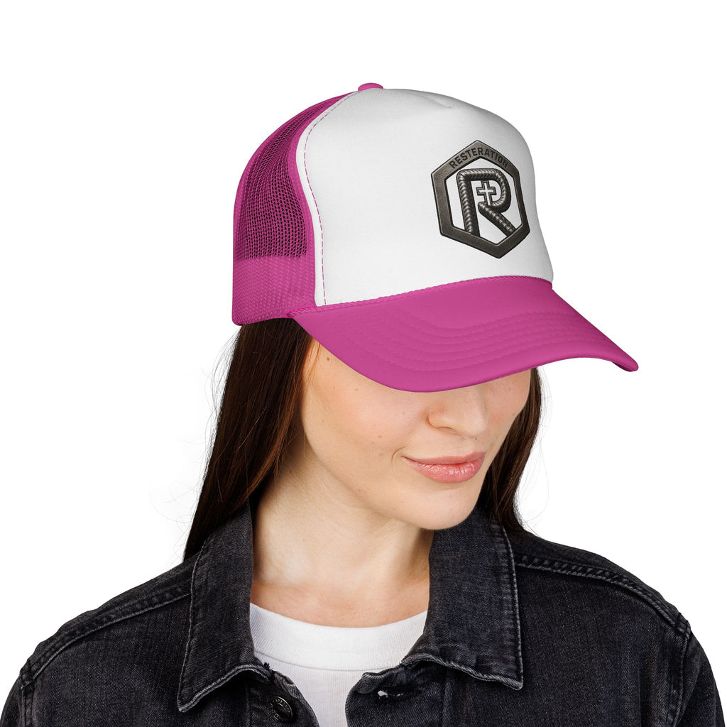 RESTERATION Trucker Cap — Embroidered Shield Logo - RESTERATION
