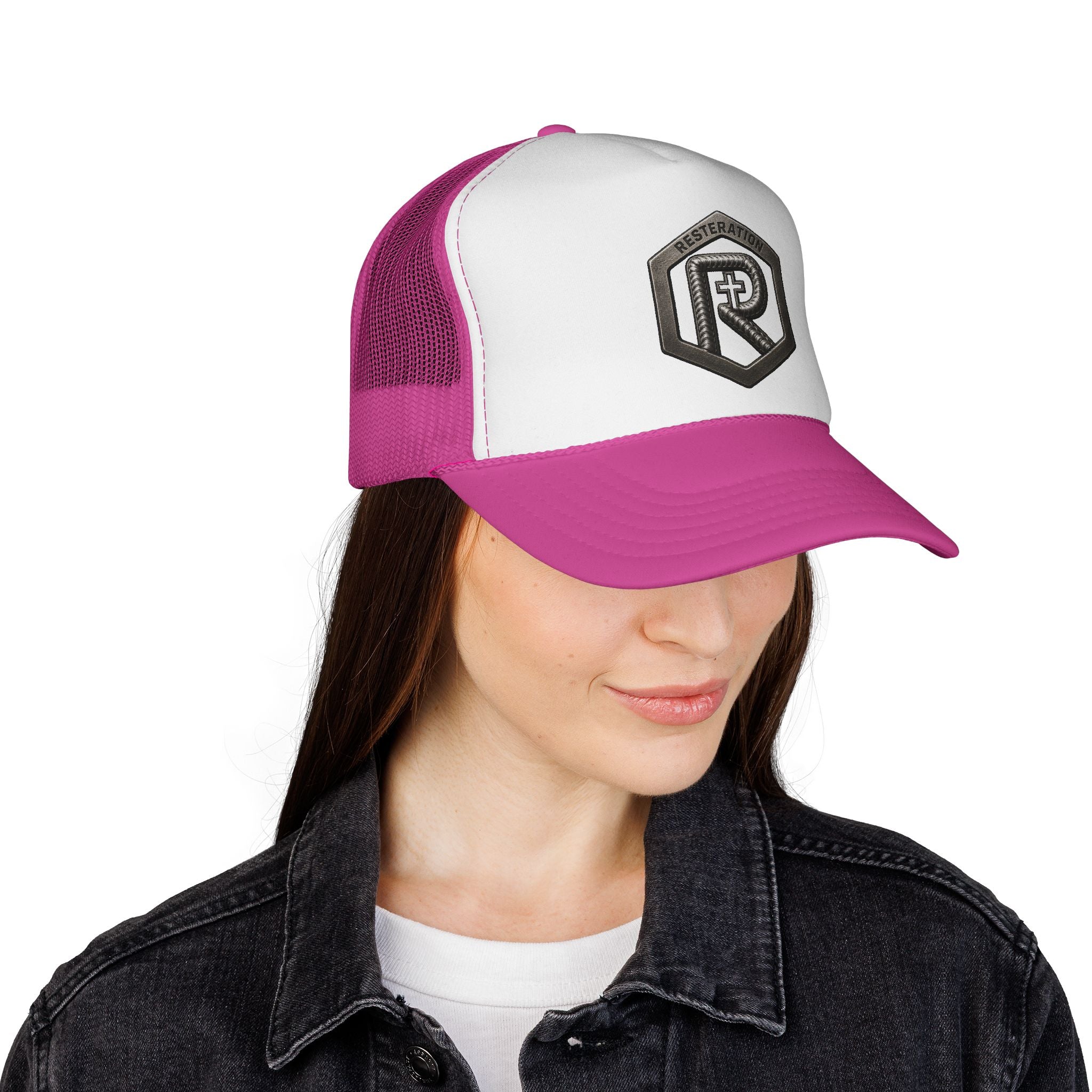 RESTERATION Trucker Cap — Embroidered Shield Logo - RESTERATION