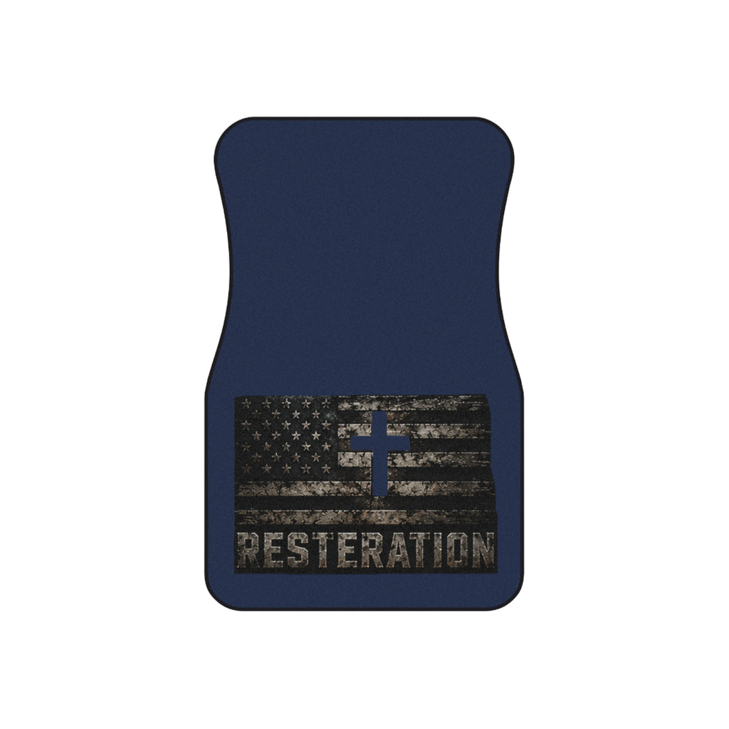 Distressed American Flag Car Mat Set — 4-Pack 3 - RESTERATION