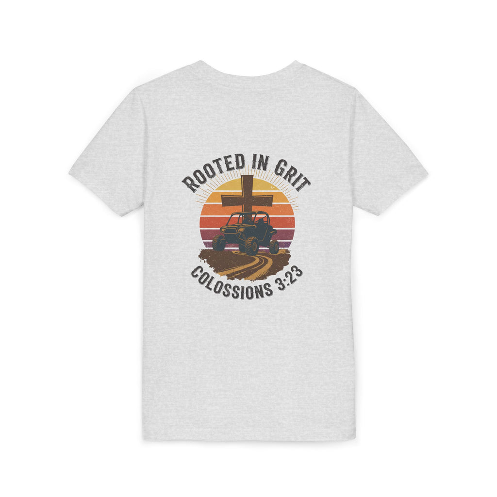 Rooted in Grit — Christian Youth T-Shirt (Colossians 3:23) - RESTERATION