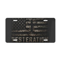 RESTERATION Faith & Flag Vanity Plate — Distressed Cross & American Flag Car Tag 5 - RESTERATION