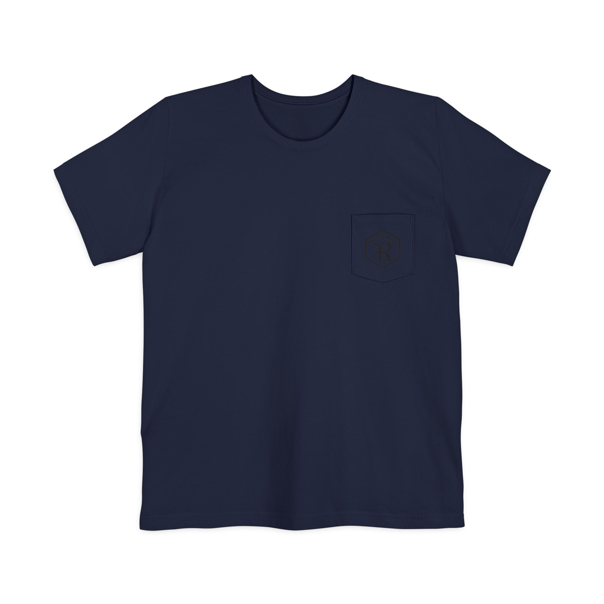Christian Cross Pocket T-Shirt — Three Crosses Scenic Back Print