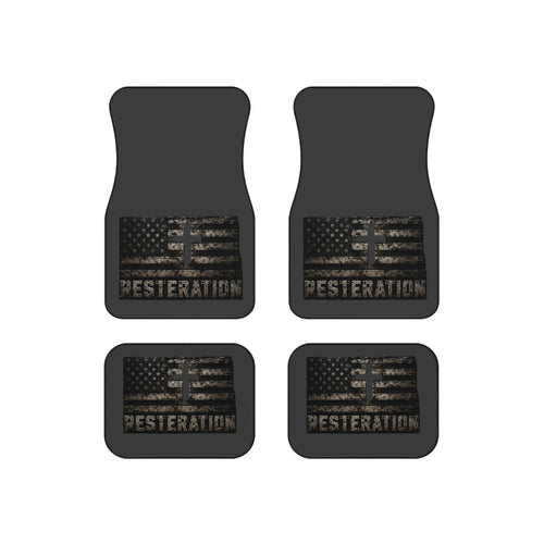 Distressed American Flag Car Mat Set — 4-Pack 2 - RESTERATION