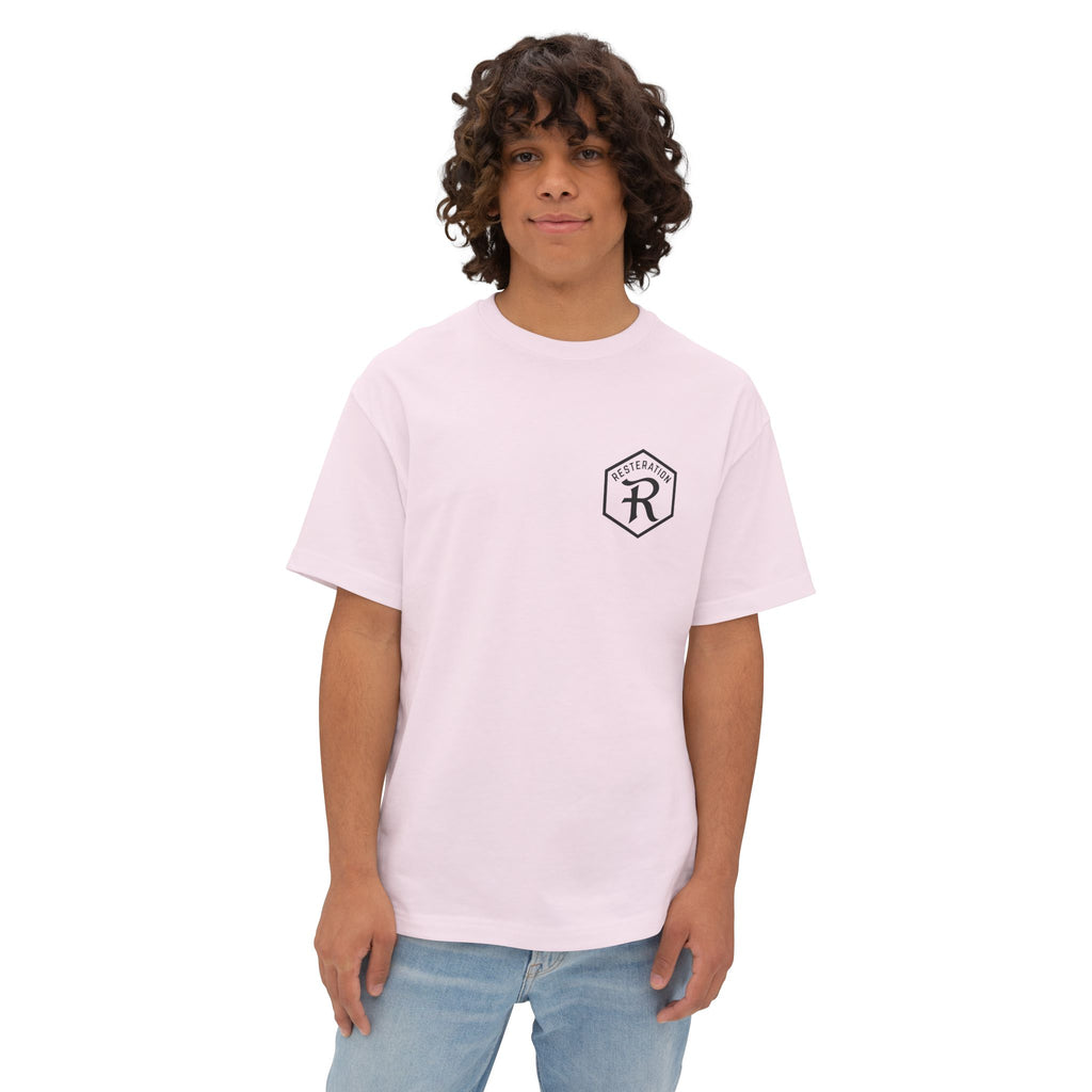 RESTERATION Oversized Boxy Tee — Colossians 3:23 Scripture Back Print - RESTERATION