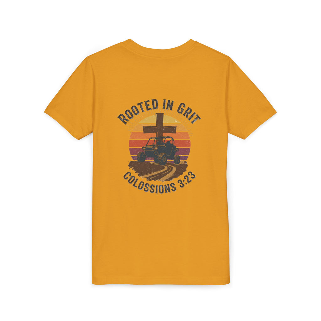 Rooted in Grit — Christian Youth T-Shirt (Colossians 3:23) - RESTERATION
