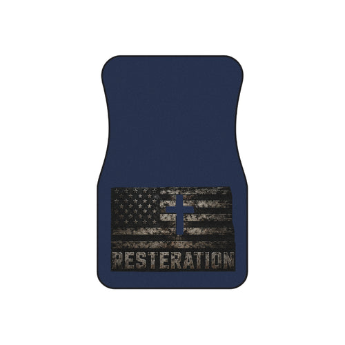 Distressed American Flag Car Mat Set — 4-Pack 3 - RESTERATION