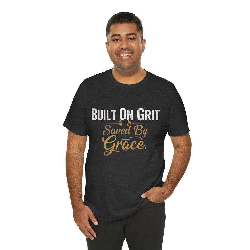 Saved By Grace T‑Shirt — Christian Faith Graphic Tee (Built In Grit) - Resteration