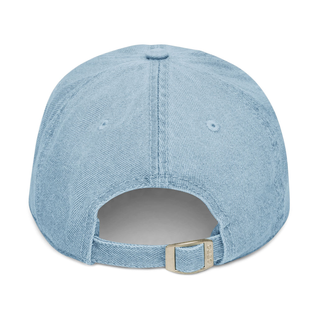 Distressed Cross Embroidered, Phil 4:13 Denim Hat — Vintage Christian Baseball Cap - RESTERATION