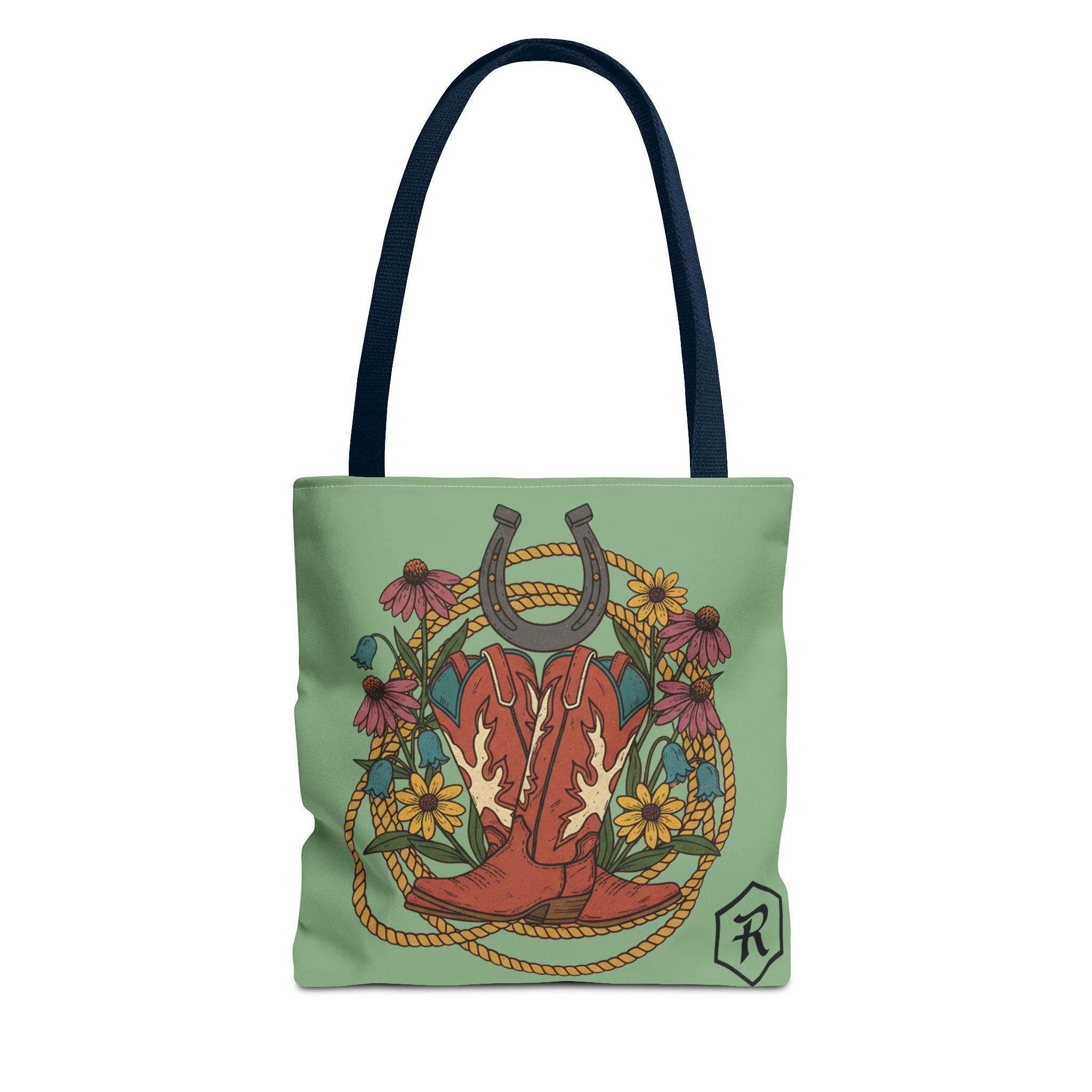 RESTERATION 'Chosen' Faith Tote Bag — Western Floral & Horseshoe Design | 3 Sizes