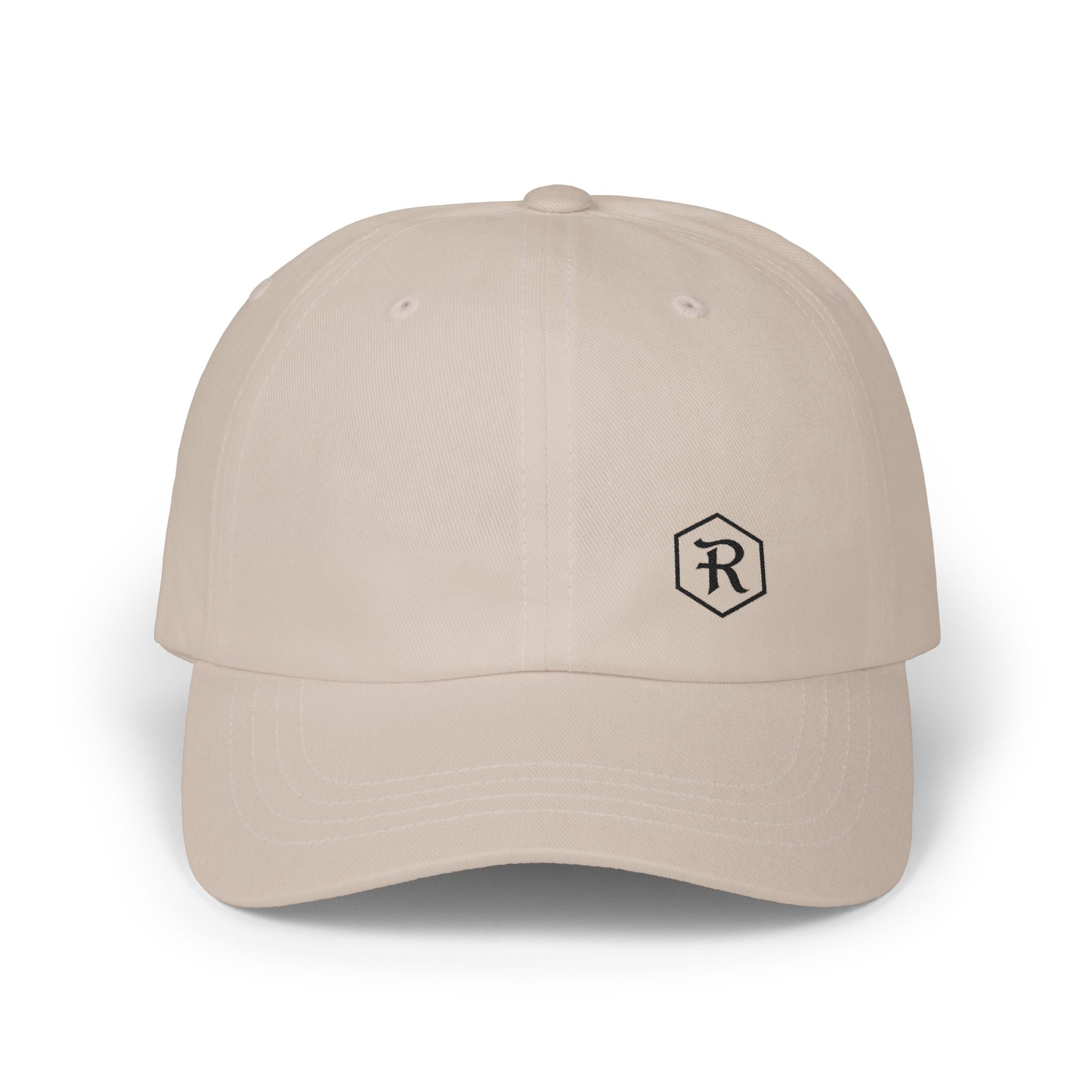 Monogram Dad Cap | Hexagon R Embroidered Hat | Faith Apparel - RESTERATION