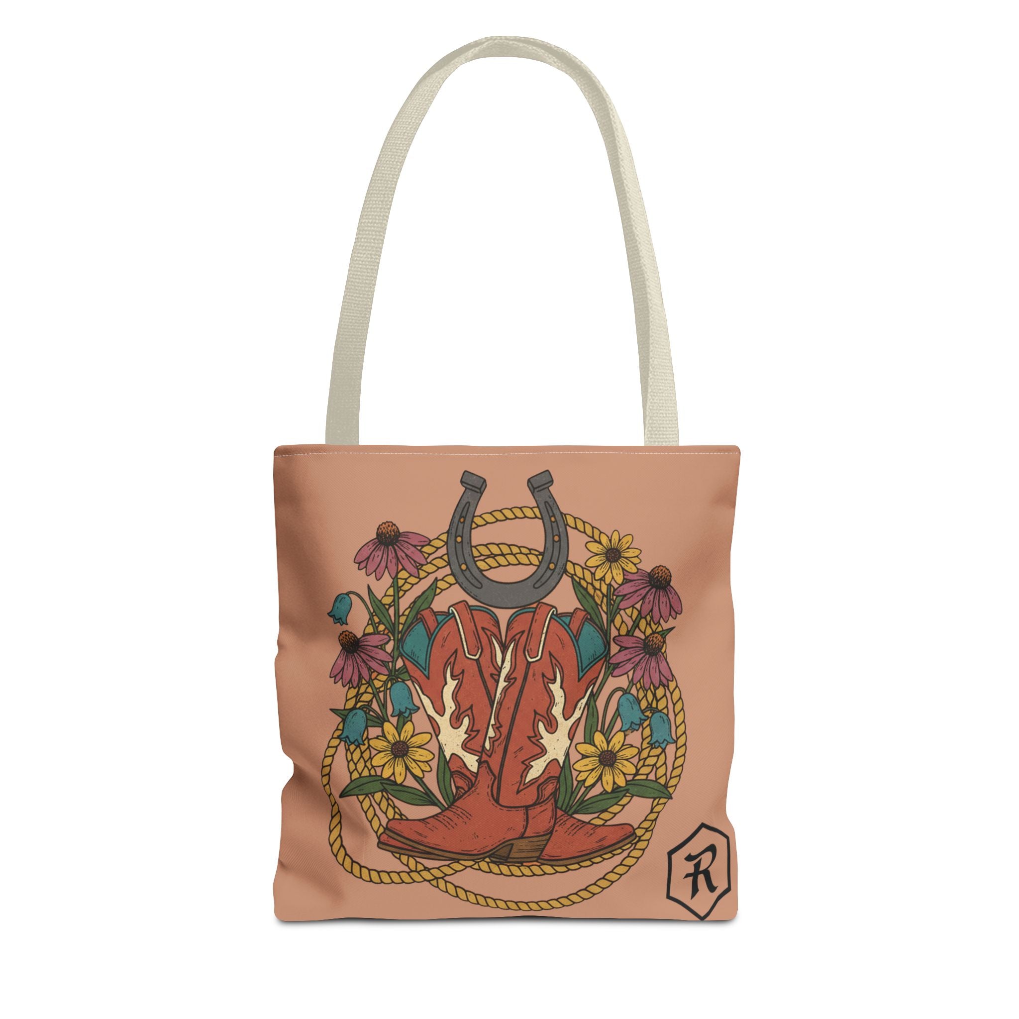 RESTERATION 'Chosen' Faith Tote Bag — Western Floral & Horseshoe | 3 Sizes