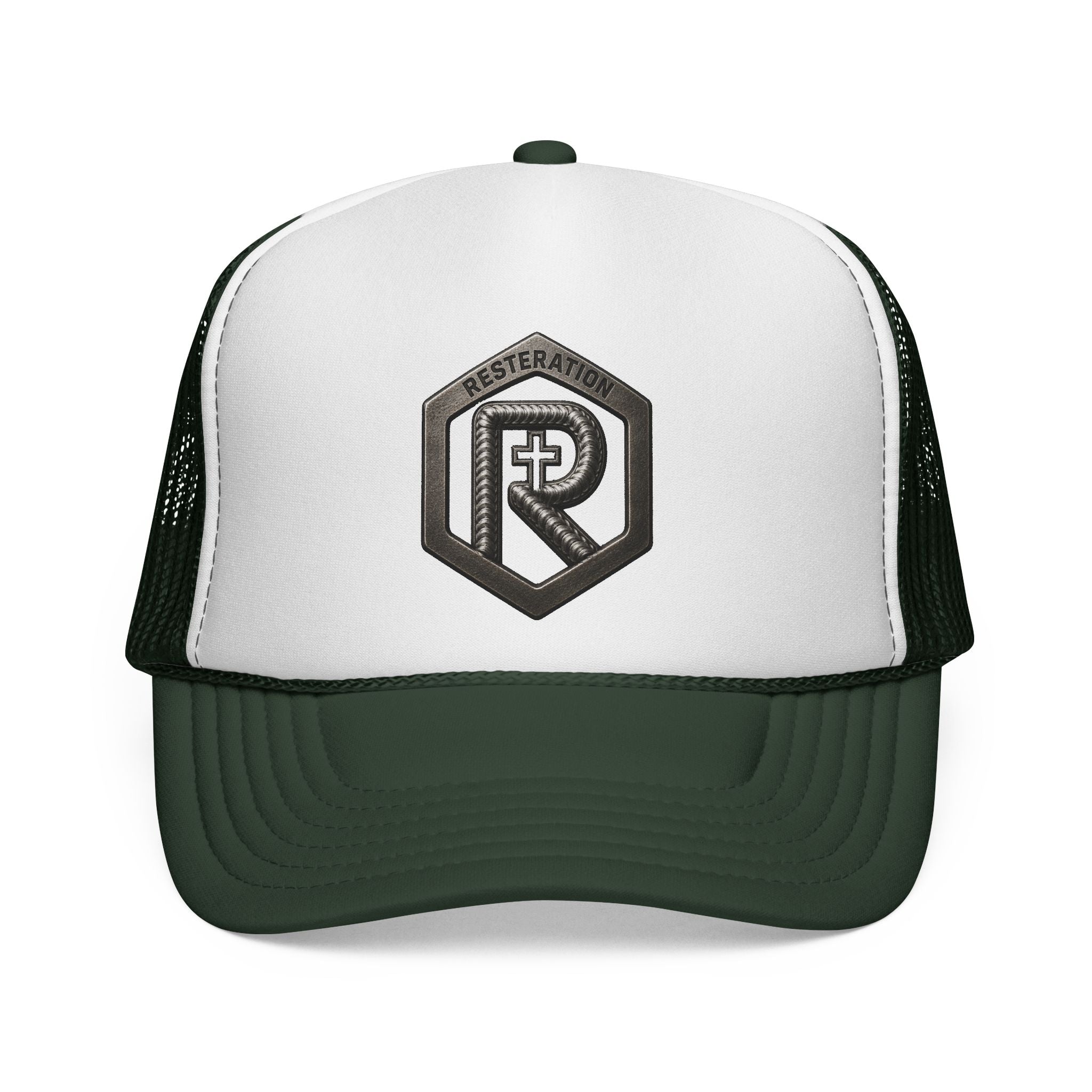 RESTERATION Trucker Cap — Embroidered Shield Logo