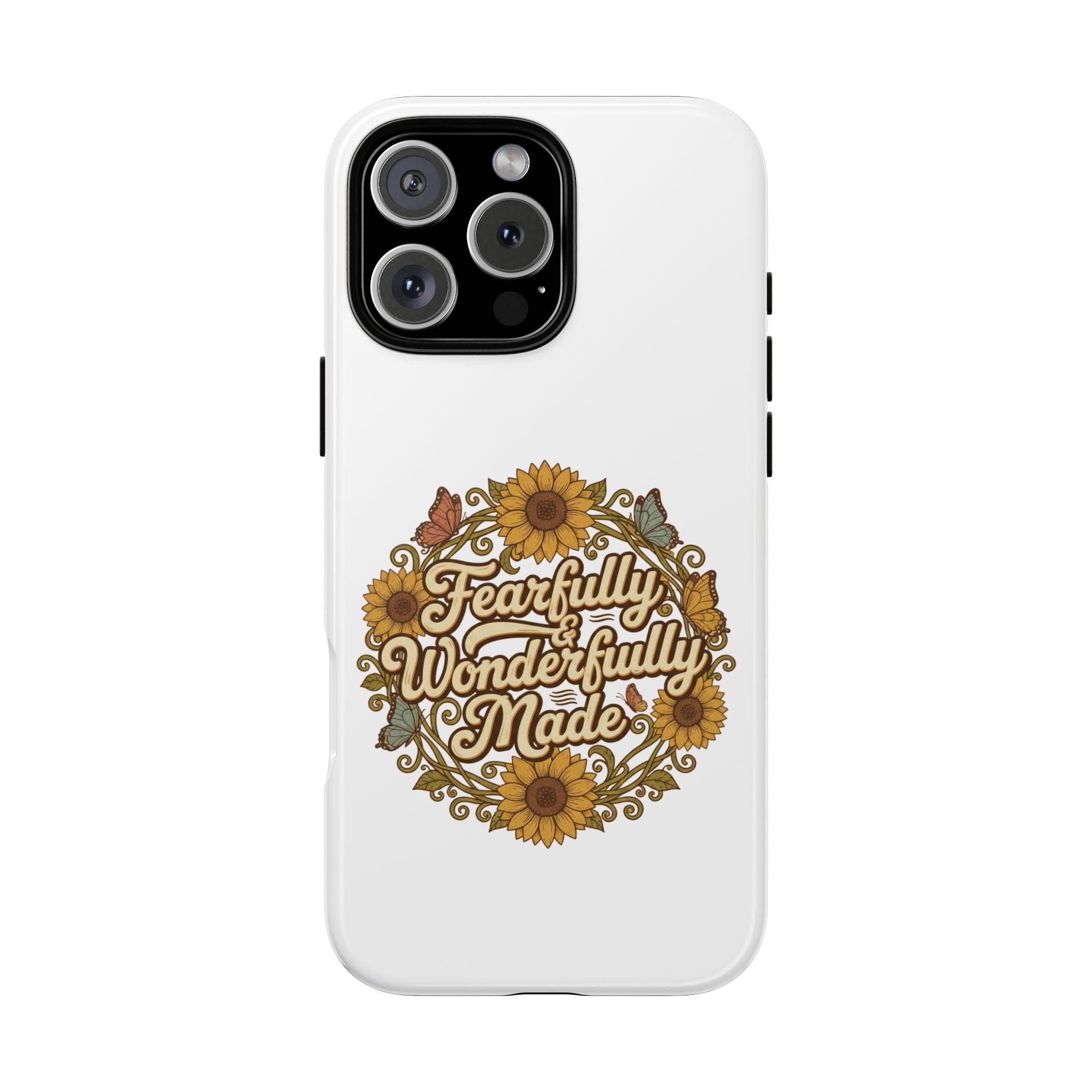 RESTERATION Phone Case — 'Fearfully & Wonderfully Made' Sunflower Floral Cover #2