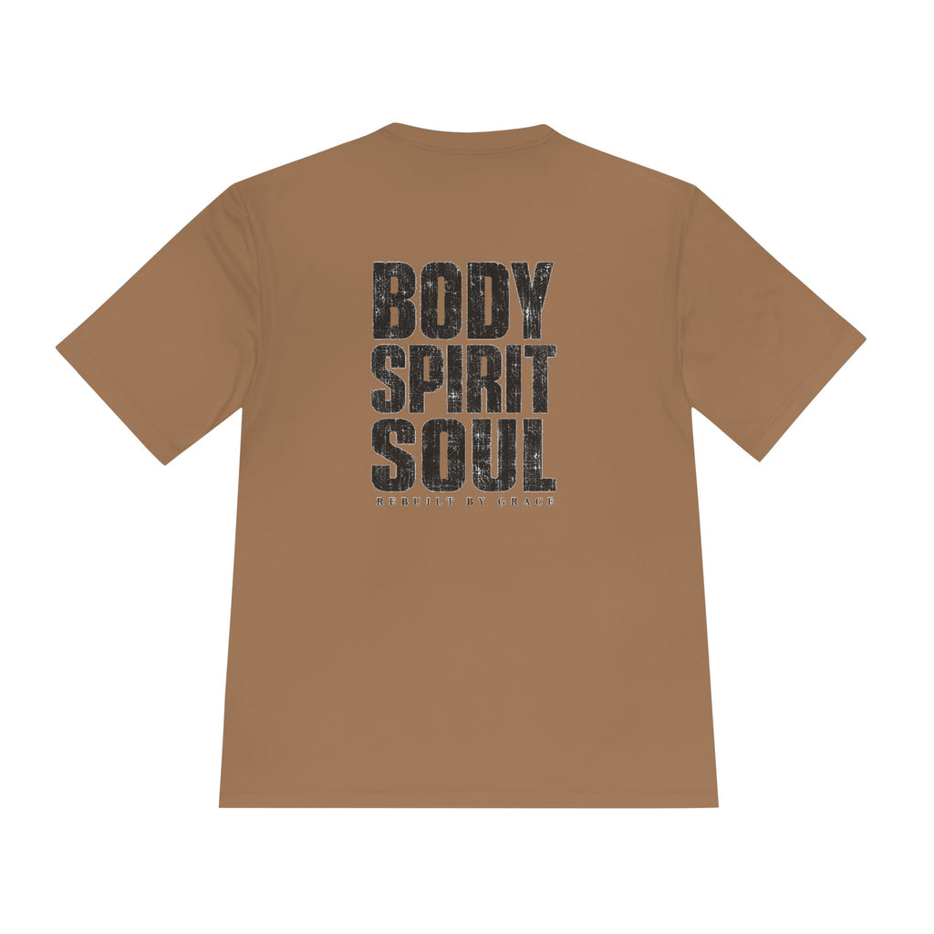 Body Spirit Soul Moisture-Wicking Tee — Athletic Faith-Inspired Shirt - RESTERATION