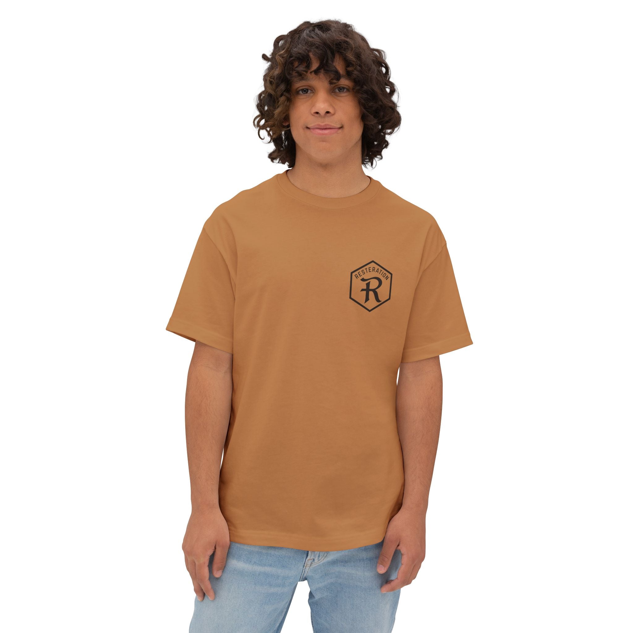 RESTERATION Oversized Boxy Tee — Colossians 3:23 Scripture Back Print - RESTERATION