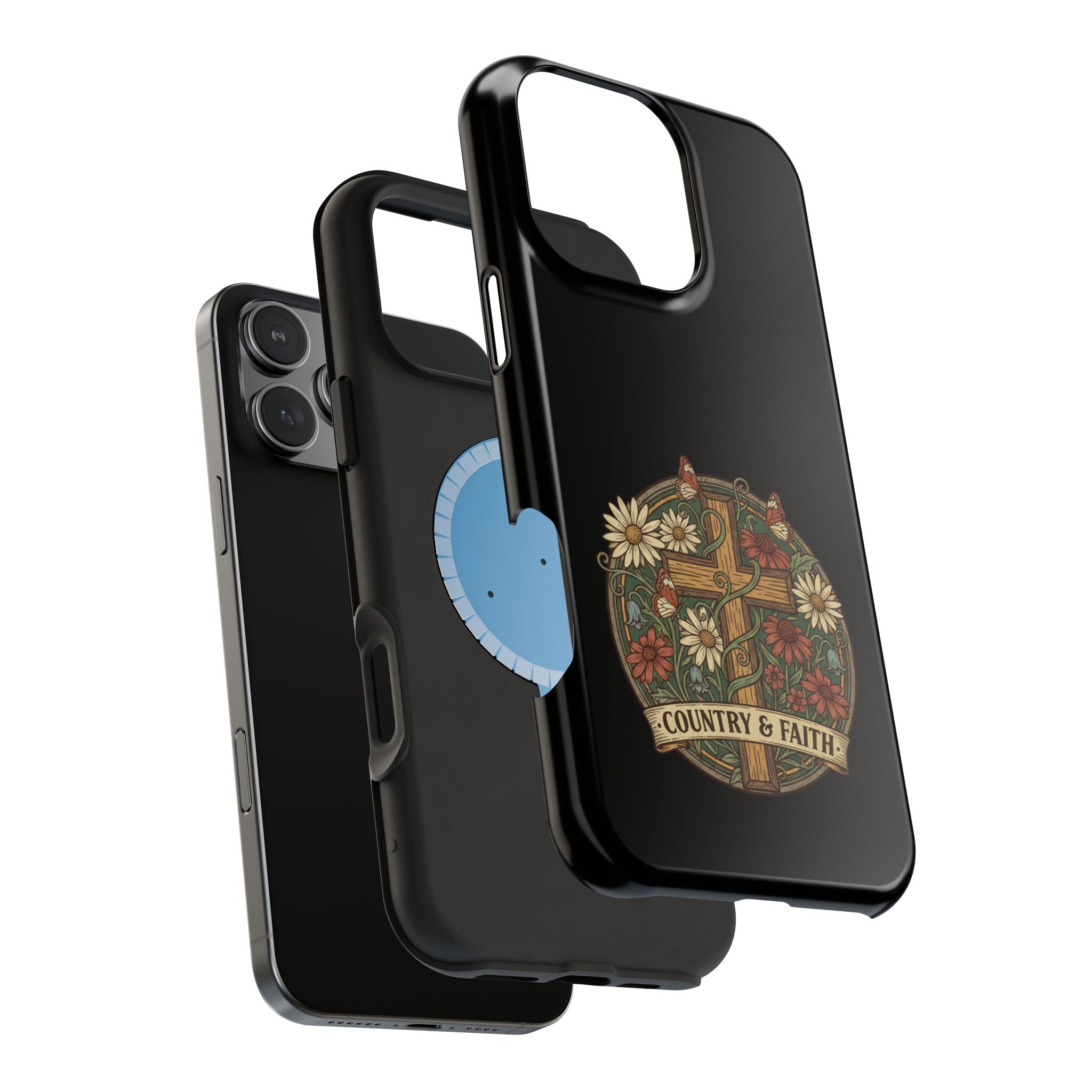 RESTERATION Phone Case — Country & Faith Cross Magnetic Impact-Resistant Cover 1 - RESTERATION