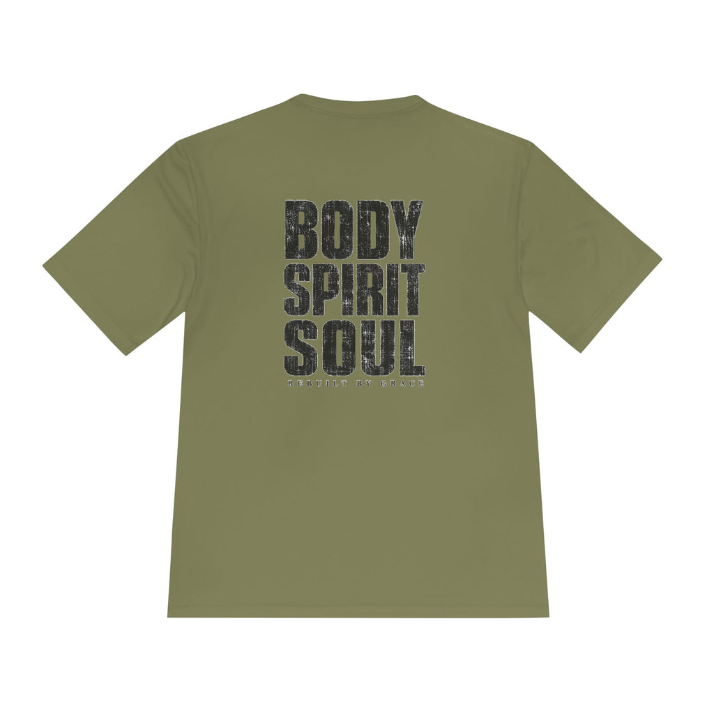 Body Spirit Soul Moisture-Wicking Tee — Athletic Faith-Inspired Shirt - RESTERATION