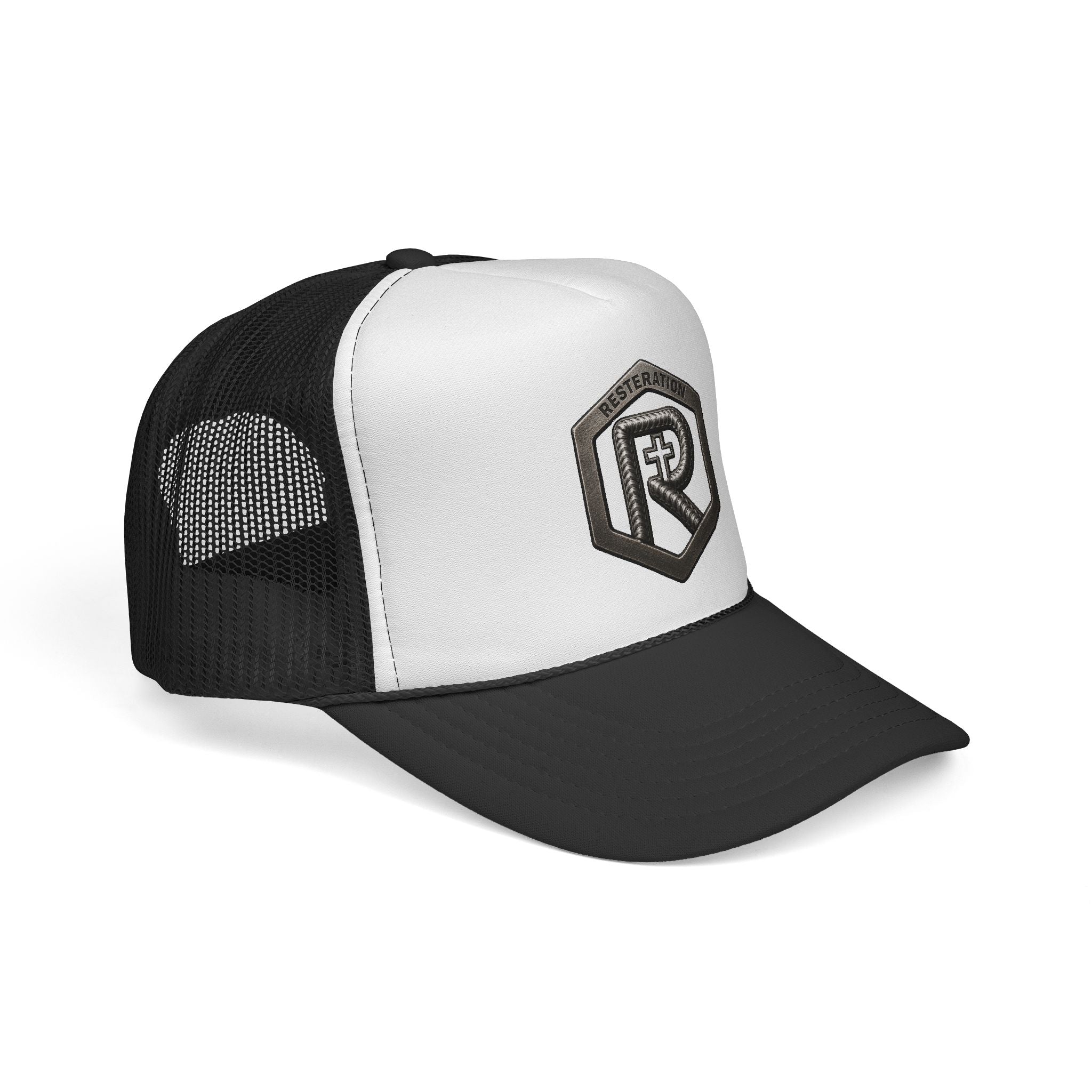 RESTERATION Trucker Cap — Embroidered Shield Logo