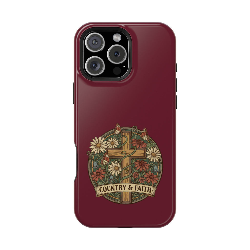 RESTERATION Phone Case — Country & Faith Cross Magnetic Impact-Resistant Cover #5