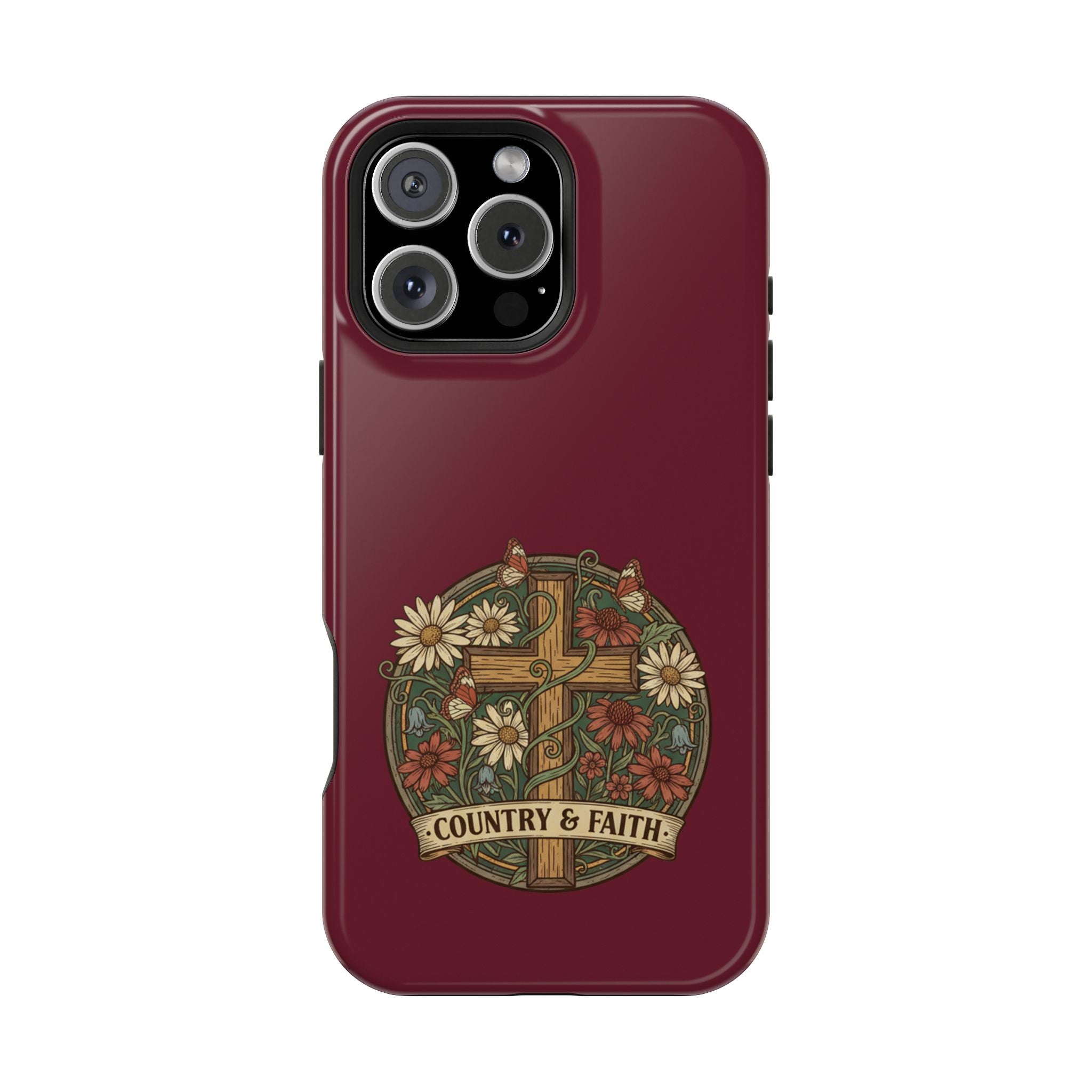 RESTERATION Phone Case — Country & Faith Cross Magnetic Impact-Resistant Cover #5