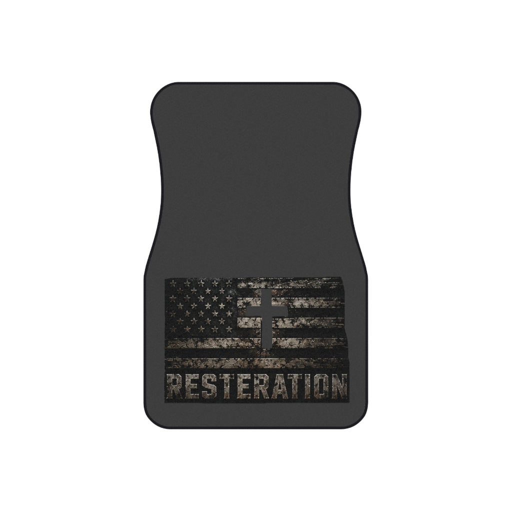Distressed American Flag Car Mat Set — 4-Pack 2 - RESTERATION