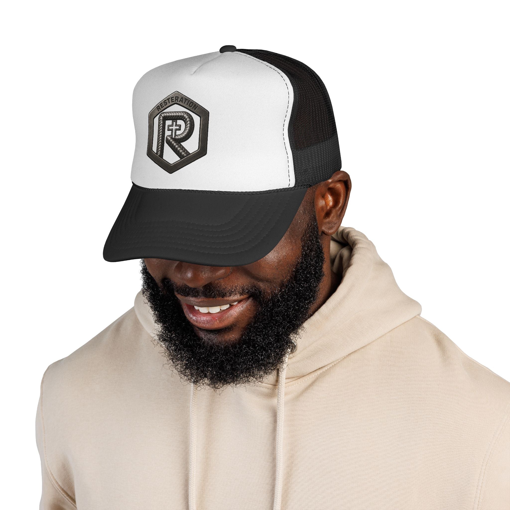 RESTERATION Trucker Cap — Embroidered Shield Logo - RESTERATION