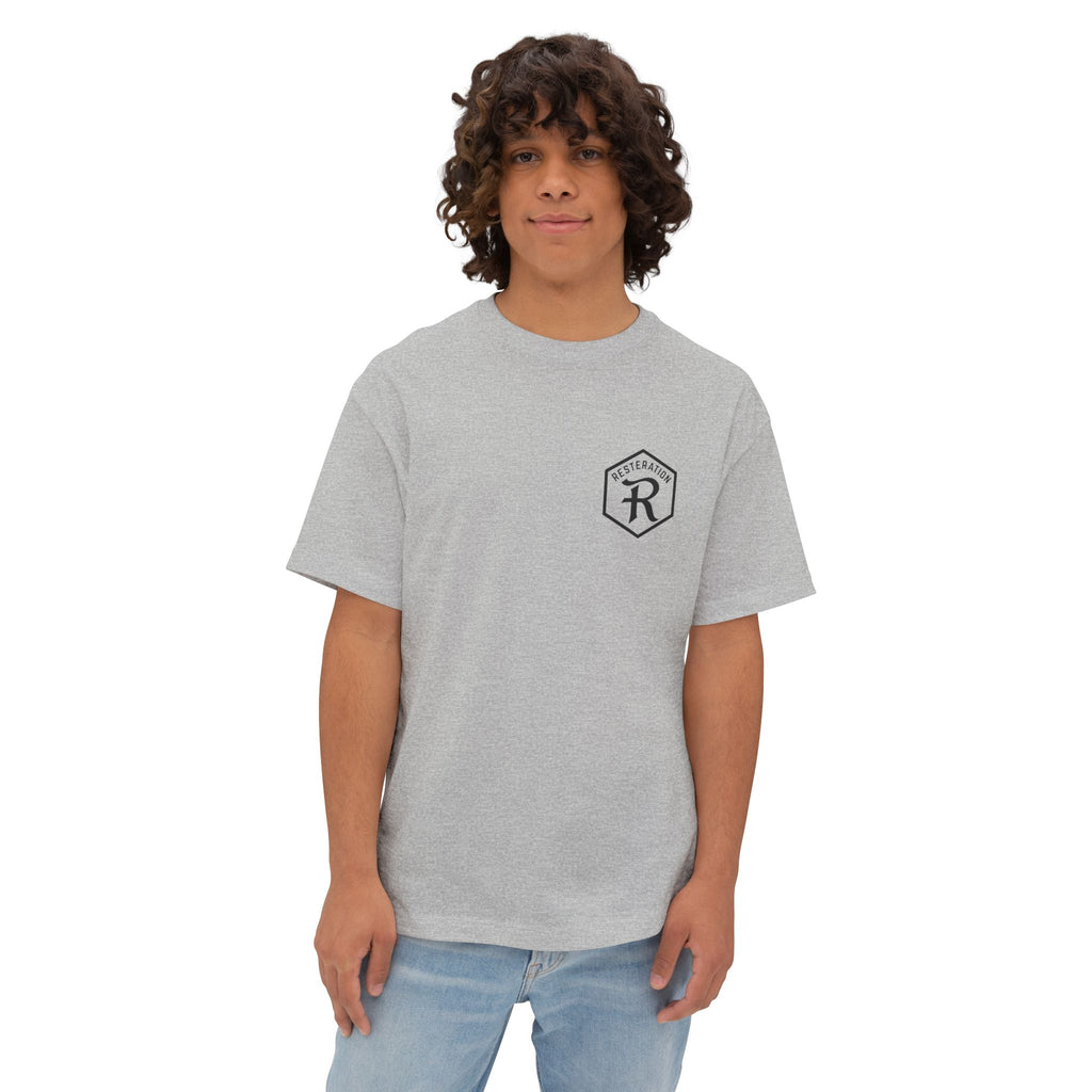 RESTERATION Oversized Boxy Tee — Colossians 3:23 Scripture Back Print - RESTERATION