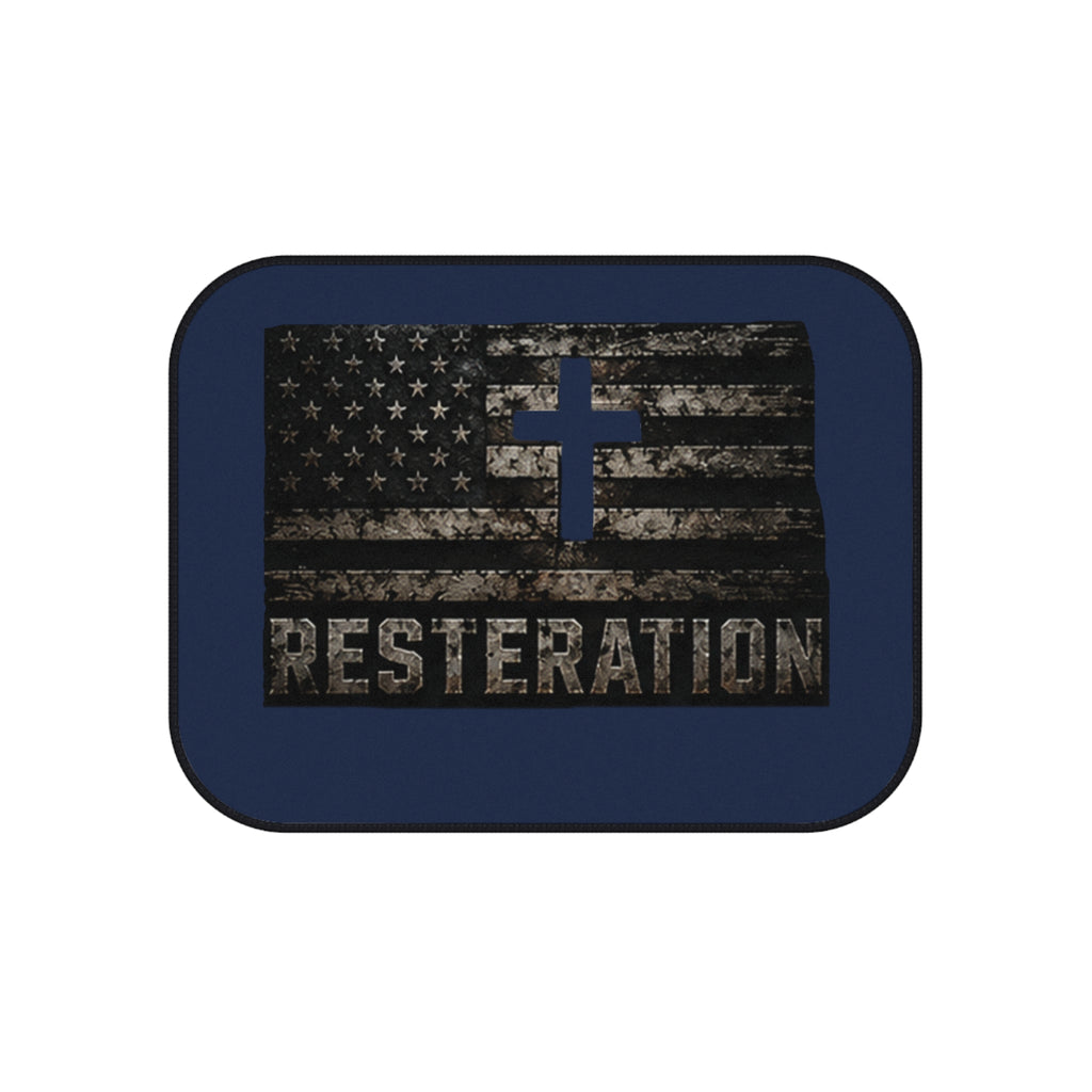 Distressed American Flag Car Mat Set — 4-Pack 4 - RESTERATION