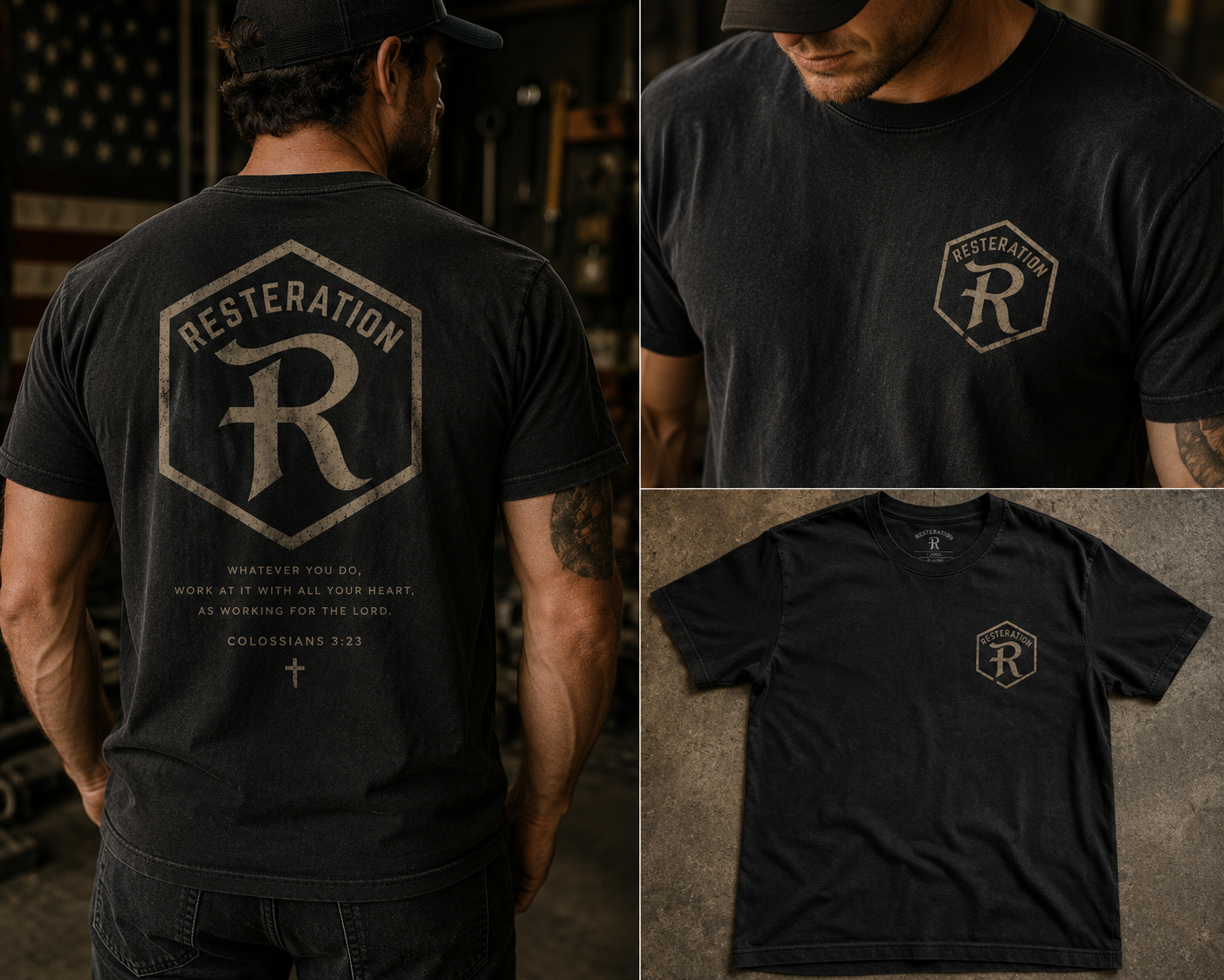 RESTERATION Boxy Tee — Colossians 3:23