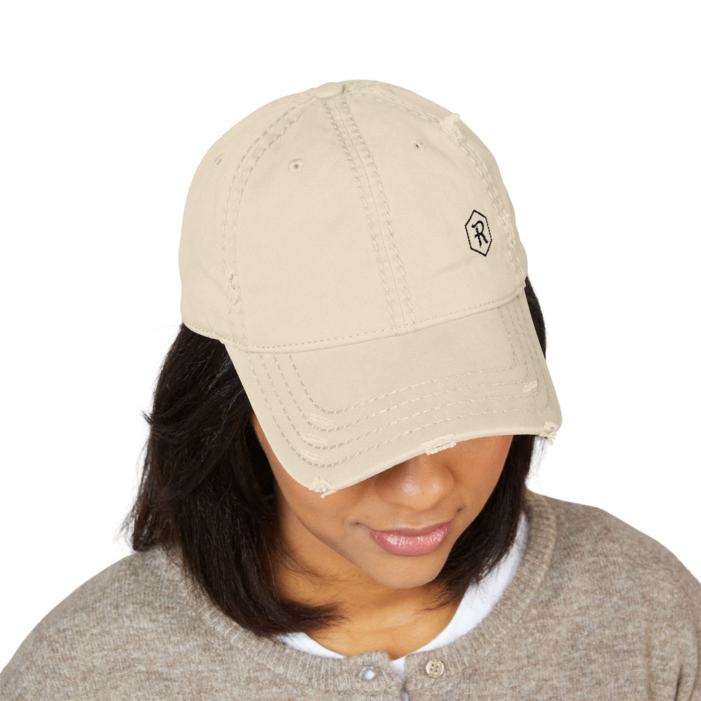 Distressed Dad Hat | Vintage Washed Embroidered Baseball Cap | Faith Apparel - RESTERATION
