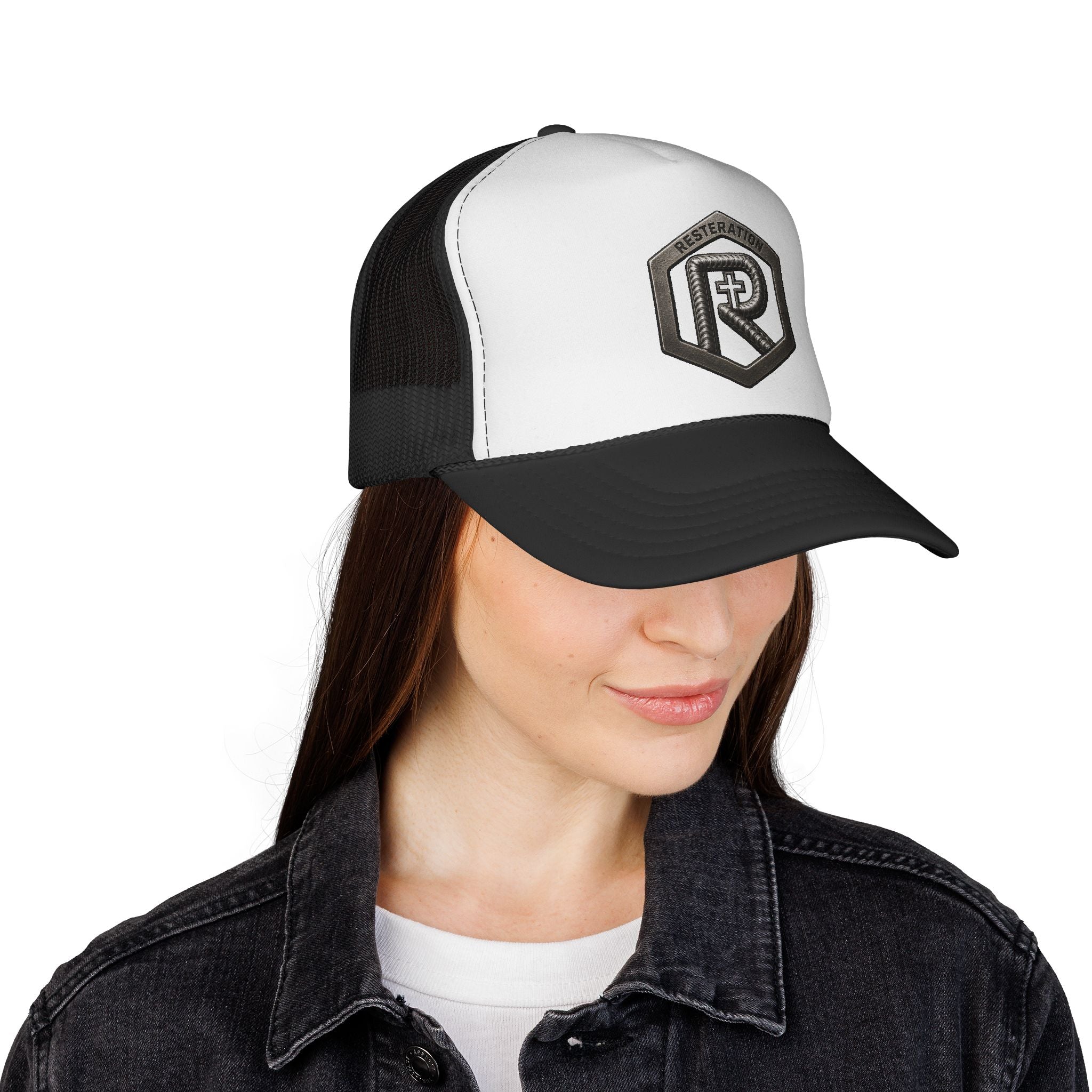 RESTERATION Trucker Cap — Embroidered Shield Logo