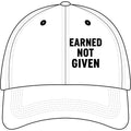 Youth Baseball Cap — Embroidered “Earned Not Given” Motivational Hat - Resteration