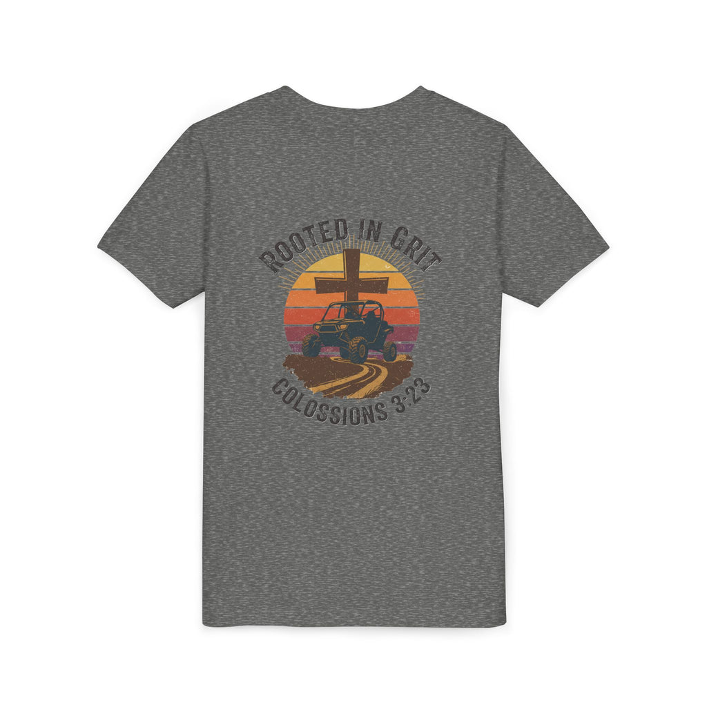 Rooted in Grit — Christian Youth T-Shirt (Colossians 3:23) - RESTERATION