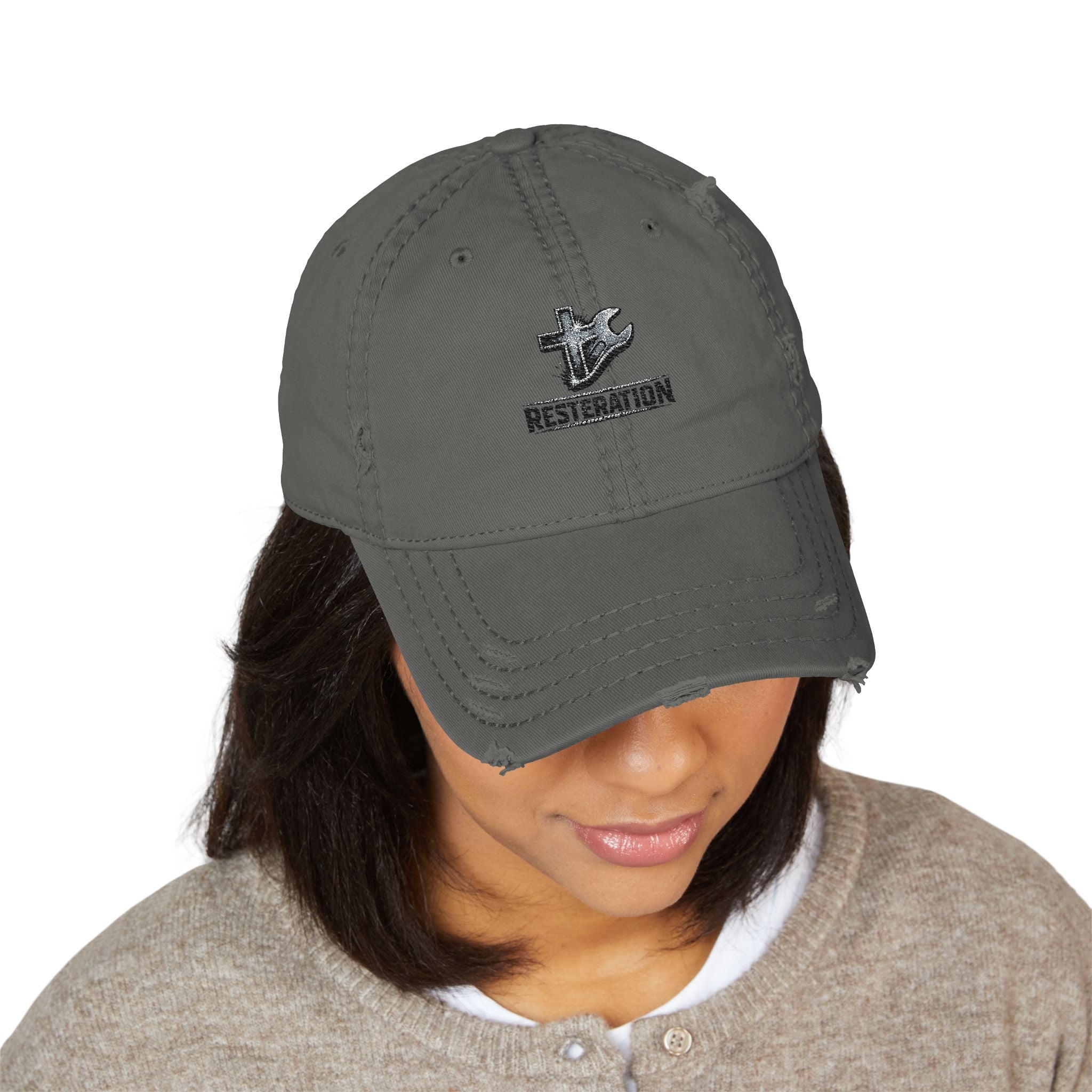 RESTERATION Distressed Dad Hat — Built for the Long Day