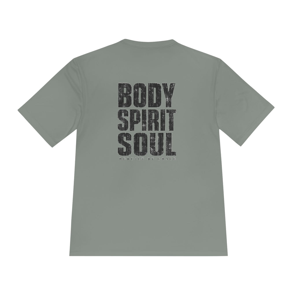 Body Spirit Soul Moisture-Wicking Tee — Athletic Faith-Inspired Shirt - RESTERATION