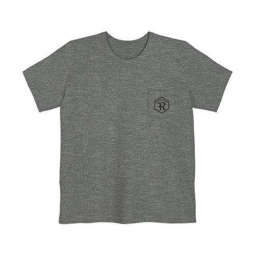 Christian Cross Pocket T-Shirt — Three Crosses Scenic Back Print