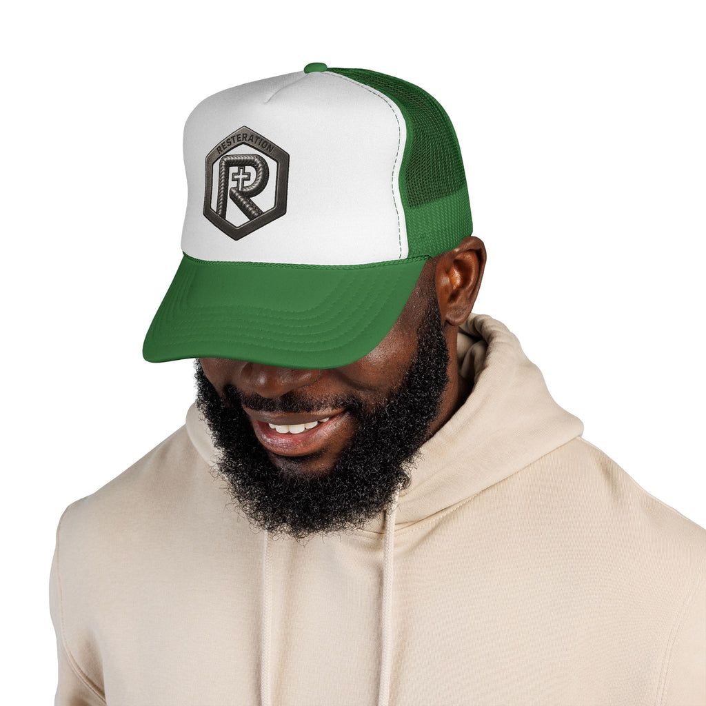 RESTERATION Trucker Cap — Embroidered Shield Logo - RESTERATION
