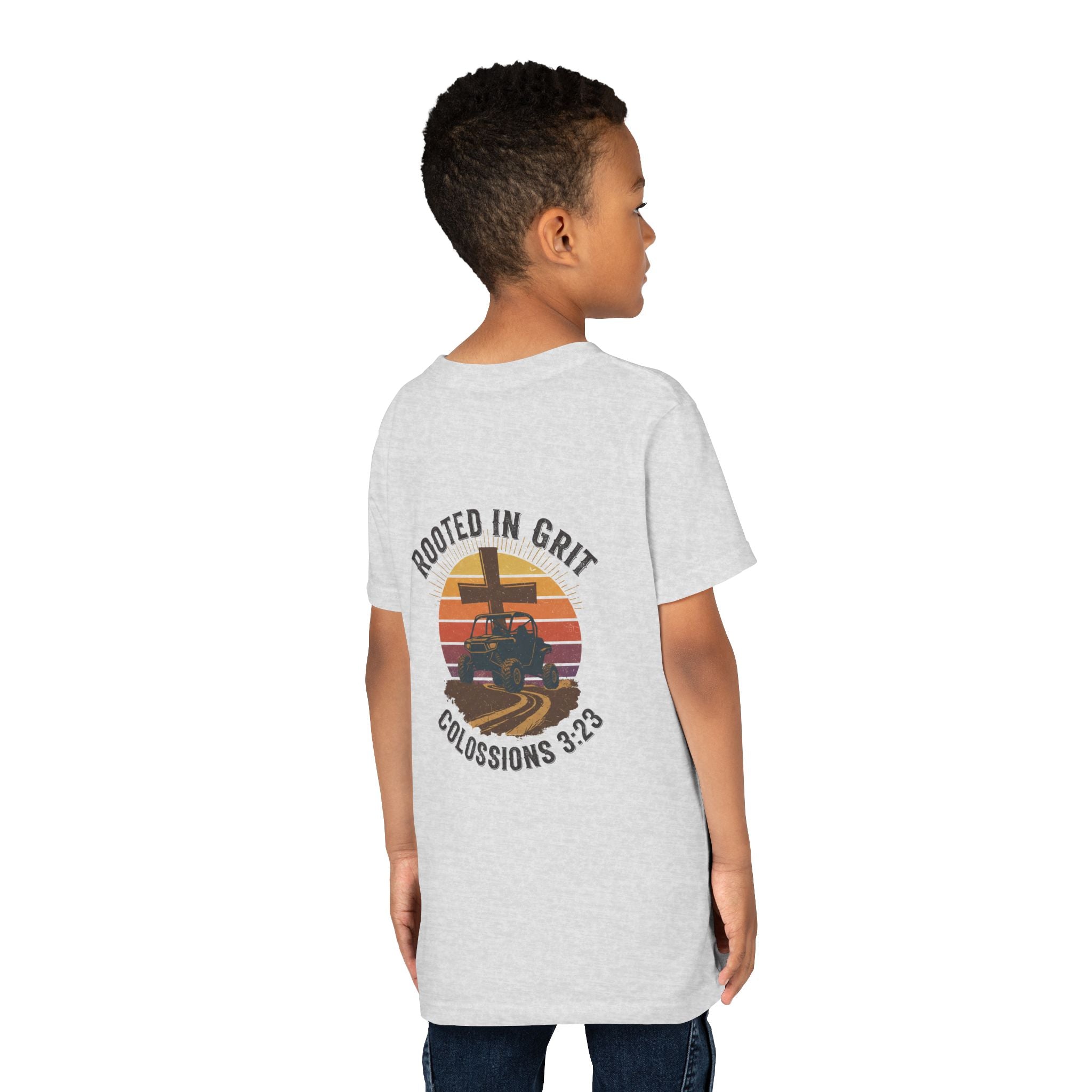 Rooted in Grit — Christian Youth T-Shirt (Colossians 3:23) - RESTERATION