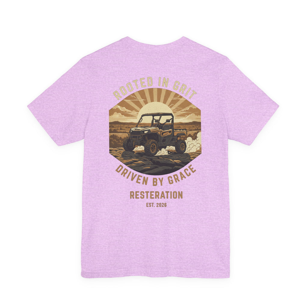 Christian Off-Road T-Shirt | "Rooted in Grit, Driven by Grace" | Faith UTV Tee - RESTERATION