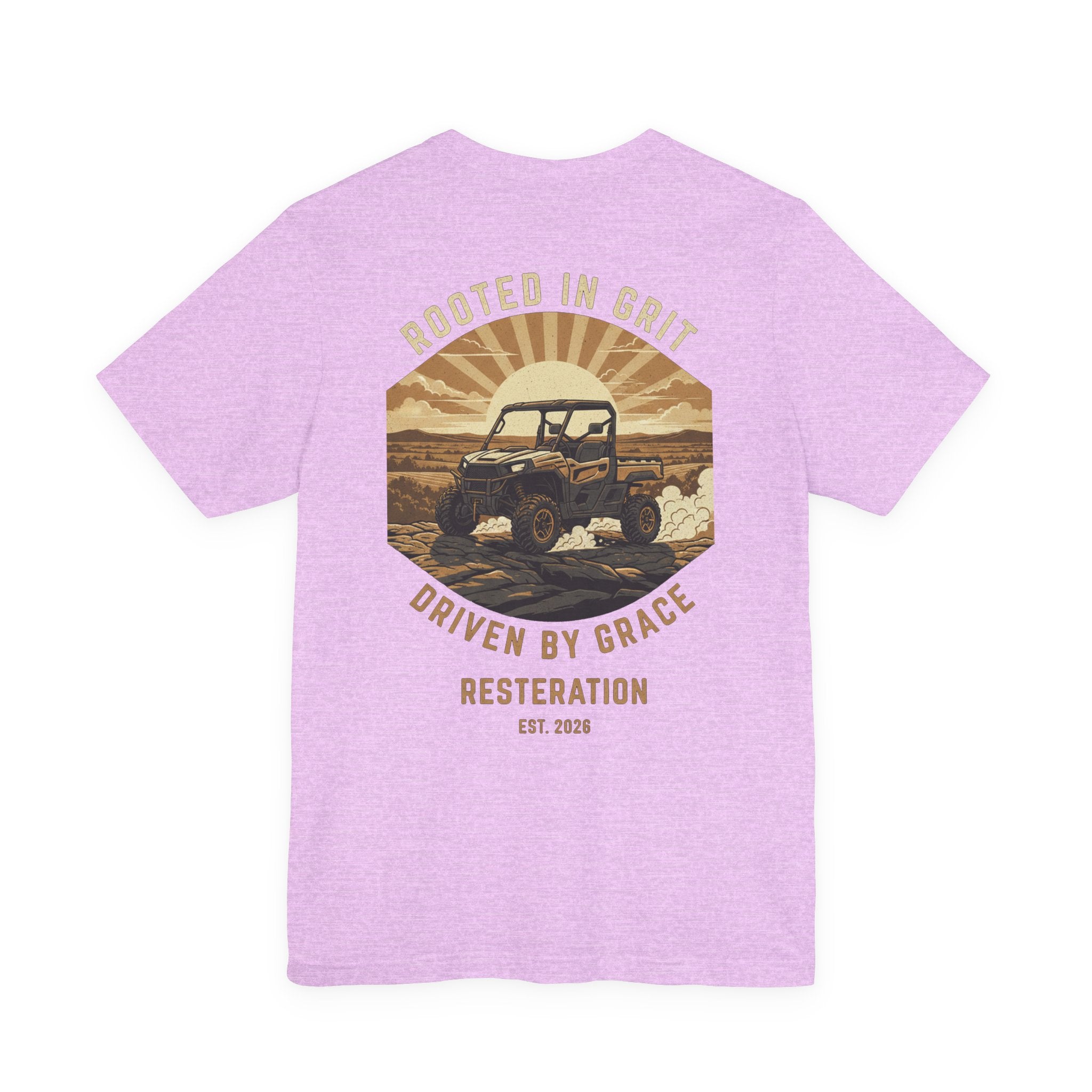 Christian Off-Road T-Shirt | "Rooted in Grit, Driven by Grace" | Faith UTV Tee - RESTERATION