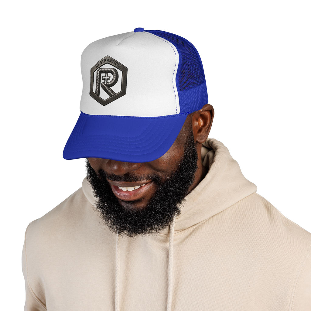 RESTERATION Trucker Cap — Embroidered Shield Logo - RESTERATION