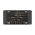 RESTERATION Faith & Flag Vanity Plate — Distressed Cross & American Flag Car Tag 3 - RESTERATION